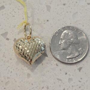 💗✨️18K Real Gold Chunky Heart Pendant Charm✨️💗